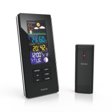 Weerstation Hama Kleurrandthermometer Hygrometer Radio Alarmklokken Mei - Zwart