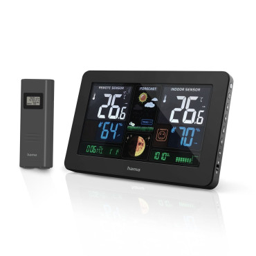 Weather station Hama Premium com uma tela USB de cor - preto