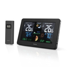 Weerstation Hama Premium met een kleur USB-display - zwart