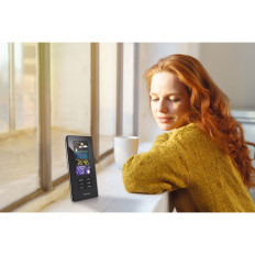 Weather station Hama Color Edge Thermometer Hygrometer Radio Alarm clocks MAY MAY - black