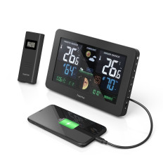 Værvarsel Hama Premium med en farge USB-skjerm - svart