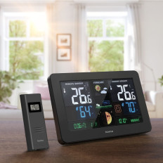 Weather station Hama Premium com uma tela USB de cor - preto