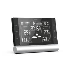 Väderstation svart linje plus hygrometer termometer - svart