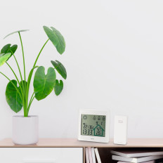 Meteljana stanica Hama Akcija Hygrometer Termometar sat - bijela