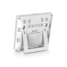 Stanica Hama Palawan Teplomer Hygrometer Clock Budík - biela