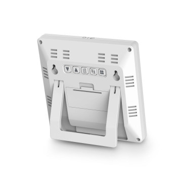 Stanica Hama Palawan Teplomer Hygrometer Clock Budík - biela