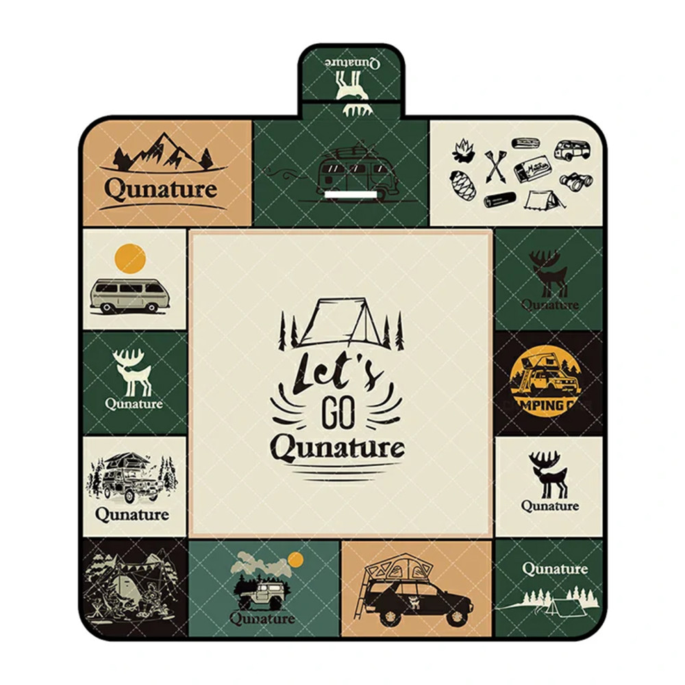 Piknikas kilimėlis. Antklodė. Neperšlampami turistiniai 2 x 2 m - multicolor