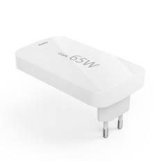 Carregador de dobramento USB-C USB-A 65W - Gan branco