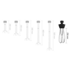 Axelpiskning med en whisker till en handblandare Royal Catering RCMA-250W 250mm