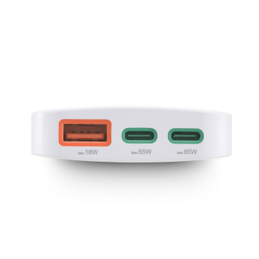Carregador de dobramento USB-C USB-A 65W - Gan branco
