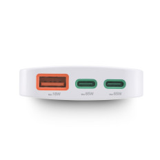 Carregador de dobramento USB-C USB-A 65W - Gan branco