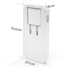 Carregador de dobramento USB-C USB-A 65W - Gan branco