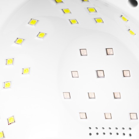 Lâmpada UV DUAL LED GLOW S1 168W Prateada — close-up da superfície