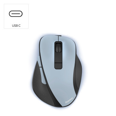 Mouse sem fio MW-500 v2 com bateria - azul claro