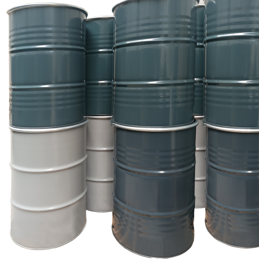 Barrel en acier métallique OH 212L Couvercle amovible avec embouteillage 2 et 3/4 - Mélange gris