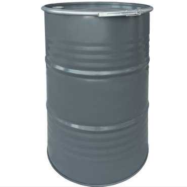 Barrel en acier métallique OH 212L Couvercle amovible avec embouteillage 2 et 3/4 - Mélange gris
