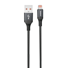 Kabelis USB-a kabelis - iPhone zibens 3a 30w ... 1.2m - melns