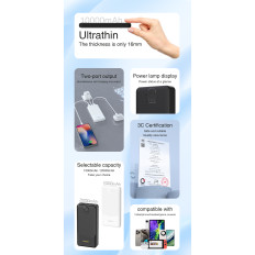 Powerbank K10 10000mAh USB-A 2.4A - Sort