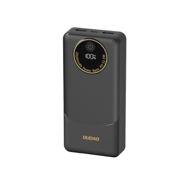PowerBank K12 10000MAH USB-A USB-C PD22.5W - melns