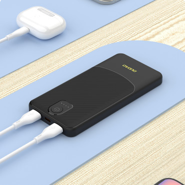 Powerbank K10 10000mAh USB-A 2.4A - Sort
