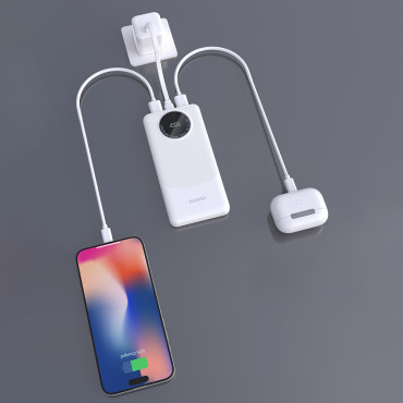 PowerBank K12 10000MAH USB-A USB-C PD22.5W - melns