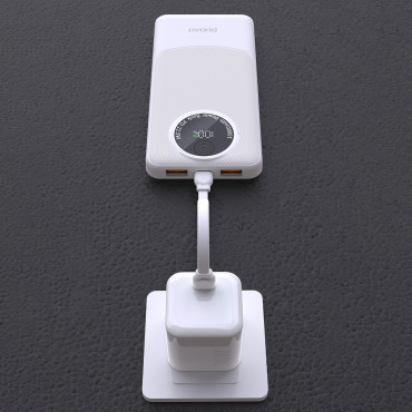 PowerBank K12 10000MAH USB-A USB-C PD22.5W - melns