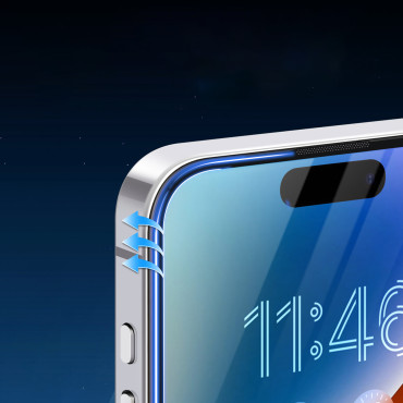 Courrage trempé de verre de protection de la peau sur iPhone 15/16