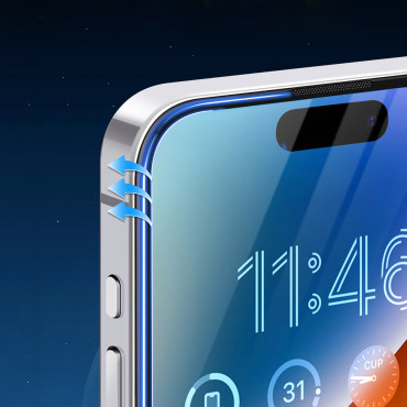 Härdat glas med antireflektion på iPhone 16 Pro Max