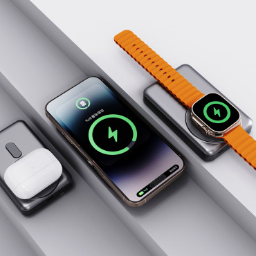 Powerbank K29 10000MAh Magsafe Μεταλλικό Στεγαστικό Κατάστημα Καλώδιο USB-C iPhone Lightning PD 20W - Γκρι