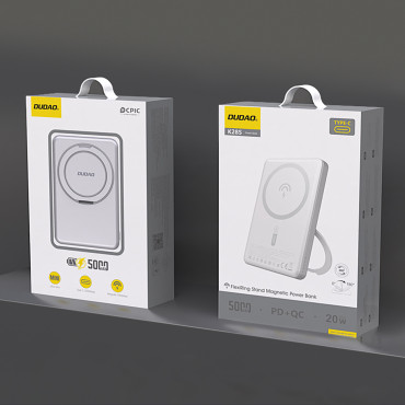PowerBank K28 10000mAh s magsafe s kovovým pouzdrem a pd 22.5W - stříbro