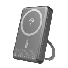 PowerBank K28 10000mAh ar MagSafe ar metāla korpusu un PD 22.5W - pelēks