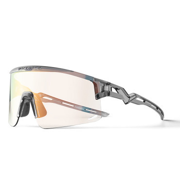 Fotochrome Fahrradbrille mit UV-Filter und Korrektureinsatz - transparent schwarz
