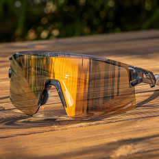 Photochrome Fahrradbrille mit UV-Filter und Korrektureinsatz - weiß