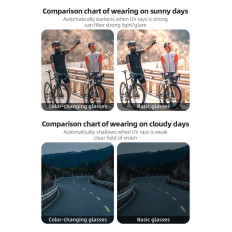 Fotochromic Cykelbriller med UV Filter og Korrigerende Insert - Transparent Black