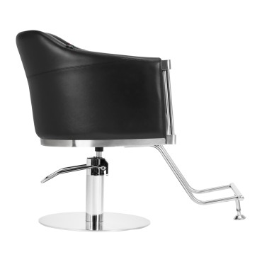 Fauteuil de coiffure Gabbiano Burgos noir — vue latérale