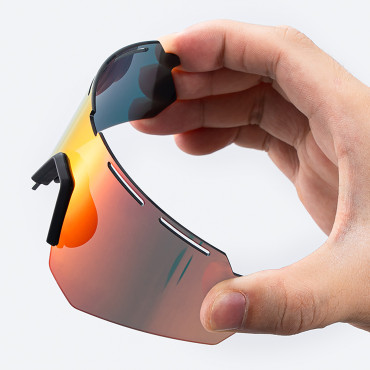 Polarizētas velosipēdu brilles ar UV filtru un korektīvo ieliktni - violeti