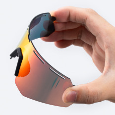 Polarisierte Fahrradbrille mit UV-Filter und Korrektureinsatz - violett