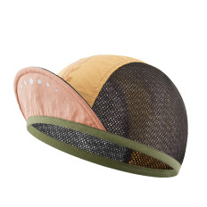 Colour cycling cap with helmet plate - yellow