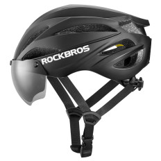 Casco per biciclette con occhiali rimovibili veloci con filtro UV unisex - nero