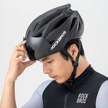 Casco de bicicletas con gafas desmontables rápidas con uníxido uv unisex - negro