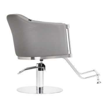 Fauteuil de coiffure Gabbiano Burgos gris — vue latérale