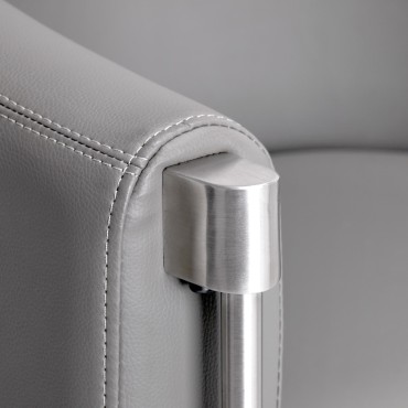 Silla de peluquería Gabbiano Burgos gris — detalle del reposabrazos