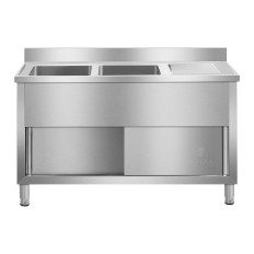 Sink Gastronomische gootsteen Industriële 2-kamer op basis van 140cm Royal Catering