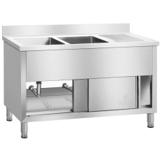 Izlietne Gastronomijas izlietne Industrial 2-kamera, pamatojoties uz 140 cm Royal Catering
