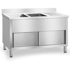 Izlietne Gastronomijas izlietne Industrial 2-kamera, pamatojoties uz 140 cm Royal Catering