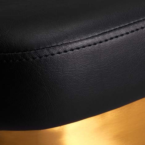 Gabbiano hairdressing chair Granda gold black — close-up of the seat