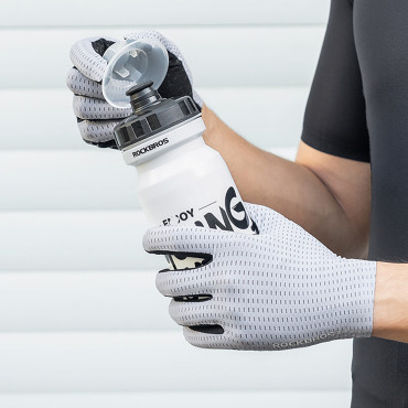 Gants de bicyclettes respirantes Taille complète L - gris