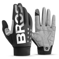 Guantes de bicicleta calentados de tamaño largo M - Negro y gris