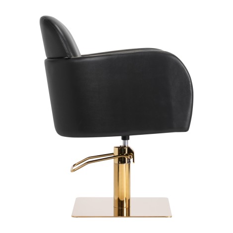 Sillón de peluquería Gabbiano Malaga oro negro — vista lateral