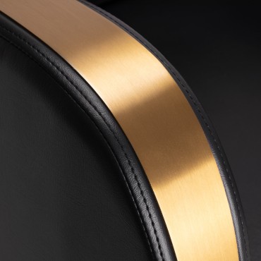 Gabbiano kappersstoel Malaga goud zwart — detail armleuning